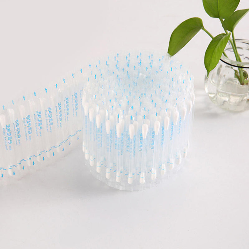 50pcs Cotton Stick Disinfected Alcohol Cotton Swabs Disposable Care Tool