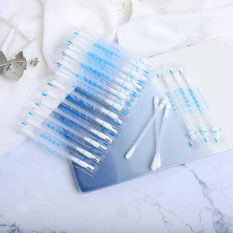 50x Double Head Absorbent Cotton Swab Ears Cleaning Beauty Wood Sticks Swabs
