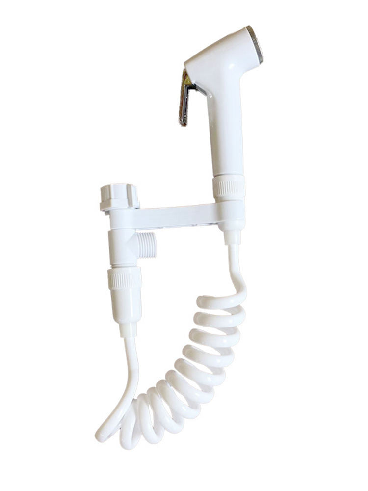 1 x Plastic Handheld Bidet Sprayer Set for Toilet with Hose Adapter Mounting
