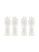2 Pairs White Rubber Dish Washing Scrubber Household Scrubbing Cleaning Gloves