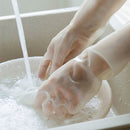 2 Pairs White Rubber Dish Washing Scrubber Household Scrubbing Cleaning Gloves