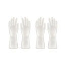 2 Pairs White Rubber Dish Washing Scrubber Household Scrubbing Cleaning Gloves