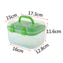 Portable Medical Box Transparent Family Medicine Box with Handle Double Layer