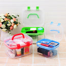 Portable Medical Box Transparent Family Medicine Box with Handle Double Layer
