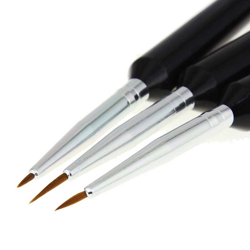 3Pcs Nail Art Super Thin Liner Brush Painting Flower Drawing Lines Manicure