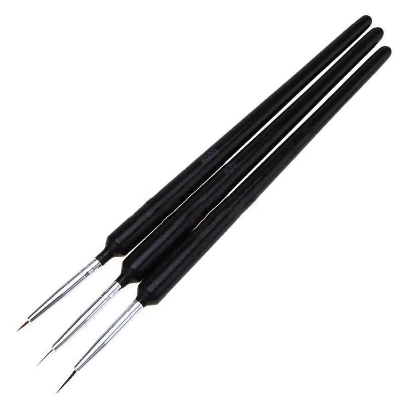 3Pcs Nail Art Super Thin Liner Brush Painting Flower Drawing Lines Manicure