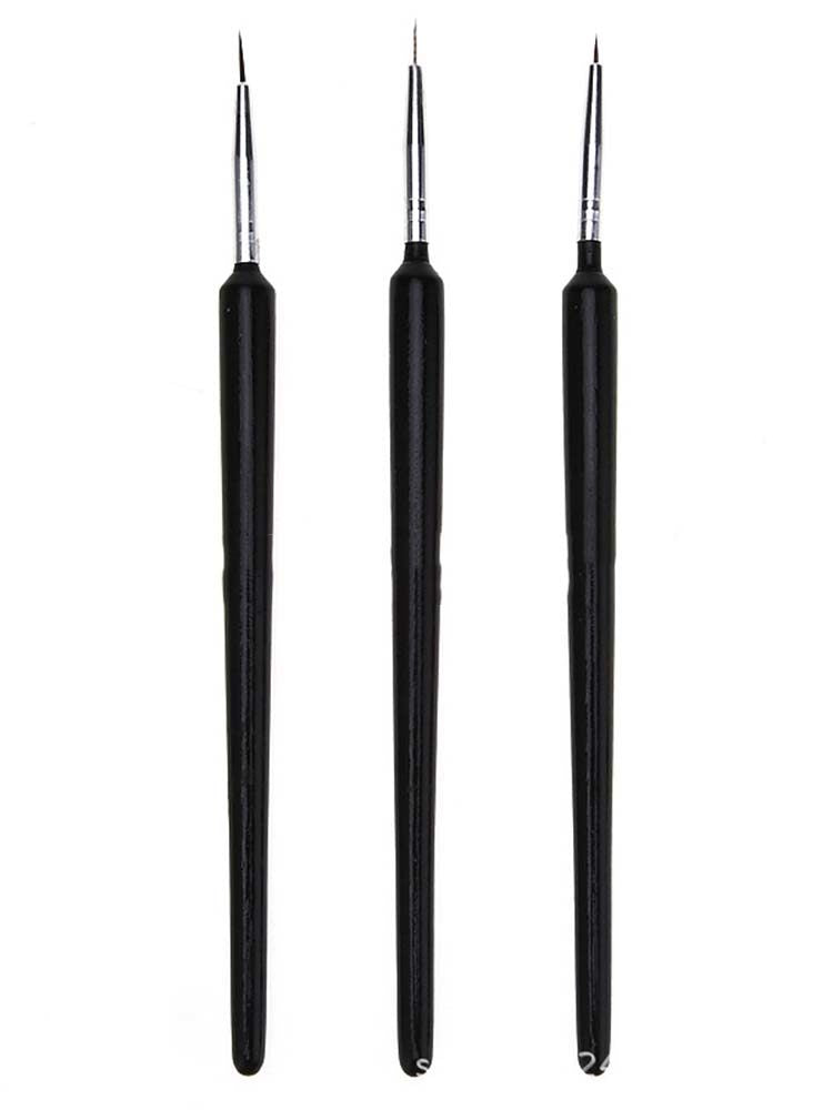 3Pcs Nail Art Super Thin Liner Brush Painting Flower Drawing Lines Manicure