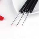 3Pcs Nail Art Detail Brush Super-thin Line Drawing Pen Manicure for Tips