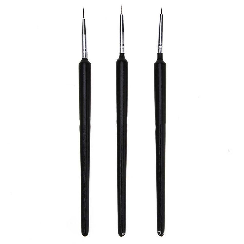 3Pcs Nail Art Super Thin Liner Brush Painting Flower Drawing Lines Manicure