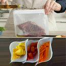 3Pcs Lunch-Box Freezer-Bag Ziplock Silicone Reusable Leakproof Silicone Zip Bag