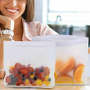 3Pcs Lunch-Box Freezer-Bag Ziplock Silicone Reusable Leakproof Silicone Zip Bag