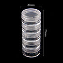 5-layer 30x77mm Transparent Empty Plastic Storage Boxes Nail Art Tip Glitter