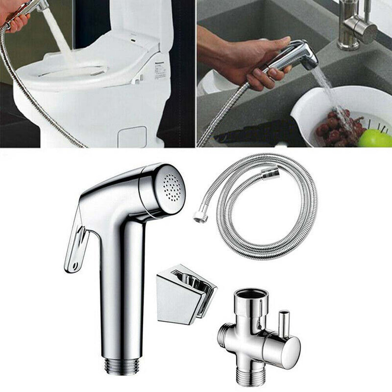 1 x Toilet Bidet Spray Stainless Steel Handheld Shattaf Bathroom Bidet Spray Set