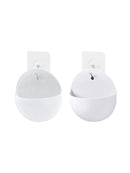2x Semicircular Wall Hanging Glass Flower Vase Plant White Container Hot