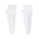 2 Pcs  Wall Mounted Hanging Glass Flower Vase Plant White Container Long Vase
