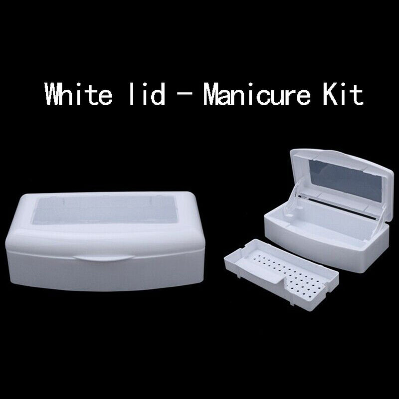 Nail Sterilizer Tray Implement Pedicure Manicure Boxes White Steril Tool