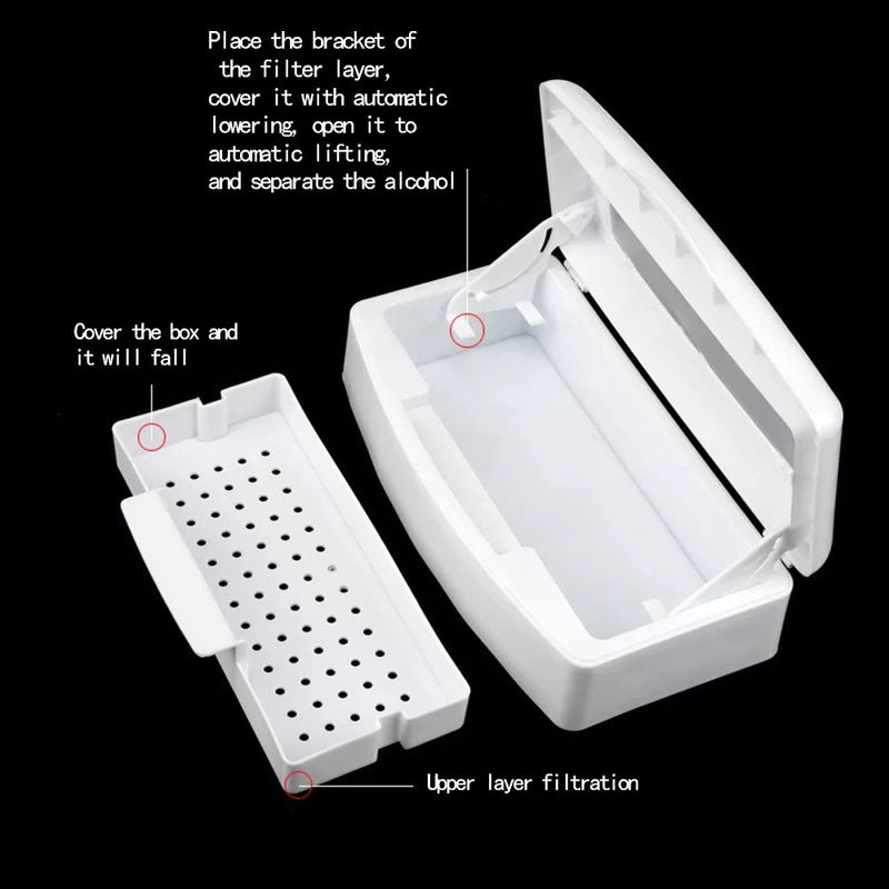 Nail Sterilizer Tray Implement Pedicure Manicure Boxes White Steril Tool