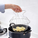 Stainless Steel Frying Net Round Fry Basket French Fries fried Food +Handle