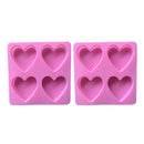 2XHeart-shaped Silicone Mold Fondant Cake Decor Chocolate Baking Durable