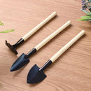 2 Pack Mini Garden Hand Tools Set Shovel Spade Rake Trowel Wood Handle