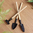2 Pack Mini Garden Hand Tools Set Shovel Spade Rake Trowel Wood Handle