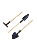 2 Pack Mini Garden Hand Tools Set Shovel Spade Rake Trowel Wood Handle