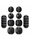 10Pcs Cable Clips Self-Adhesive Desk Cord Management Organizer Wire Holder