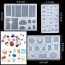 Handmade Crystal Glue Mold Set DIY Crystal Glue Jewelry Mold 83 Pcs Set