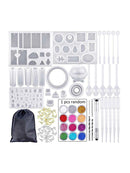 83pcs/set Handmade Crystal Glue Silicone Mold DIY Jewelry Pendant Necklace Set