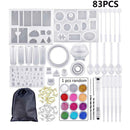 Handmade Crystal Glue Mold Set DIY Crystal Glue Jewelry Mold 83 Pcs Set