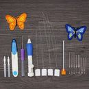 DIY Embroidery Art Pen Knitting Sewing Tool Kit Punch Needle + 50 Threads Set