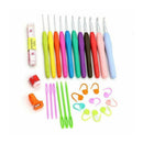 30Pcs Crochet Hook Set Soft Grip Handles Knitting Needles Yarn Sewing Tool
