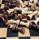 Chess Set Wood Game Set Large Wooden Board Folding Storage Box Hand Carved Piece