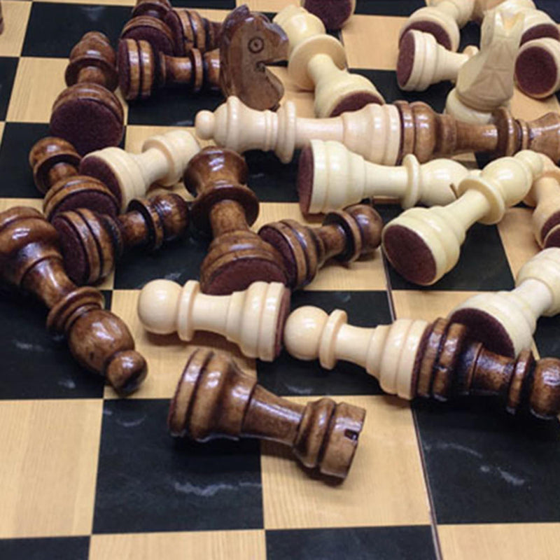 Chess Set Wood Game Set Large Wooden Board Folding Storage Box Hand Carved Piece