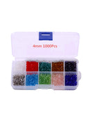 4mm Crystal Diamond Beads Double Pointed Glass Loose Beads Boxed Handmade Bead