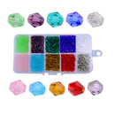 4mm Crystal Diamond Beads Double Pointed Glass Loose Beads Boxed Handmade Bead