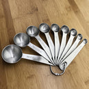 9pcs Measuring Spoon Cup Set Baking Coffee Tea Cooking Stainless Steel Utensil