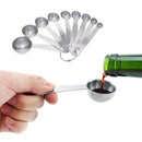 9pcs Measuring Spoon Cup Set Baking Coffee Tea Cooking Stainless Steel Utensil