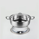 1 Piece Wok Ring Stainless Steel Rack Kitchen Round Stand with Reversible Size
