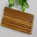 12 Pieces Bamboo Knitting Needles Crochet Hooks Double Pointed For Sweater