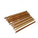 12x Bamboo Crochet Hooks Needle Knitting Needlework Kits Knitted Handmade Tool