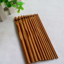 12x Bamboo Crochet Hooks Needle Knitting Needlework Kits Knitted Handmade Tool
