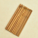 12x Bamboo Crochet Hooks Needle Knitting Needlework Kits Knitted Handmade Tool