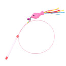 6x Cat Kitten Pet Teaser Feather Wire Chaser Toys Wand Feather Bell Play Funny