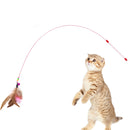 6x Cat Kitten Pet Teaser Feather Wire Chaser Toys Wand Feather Bell Play Funny
