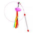 6x Cat Kitten Pet Teaser Feather Wire Chaser Toys Wand Feather Bell Play Funny