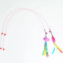 6x Cat Kitten Pet Teaser Feather Wire Chaser Toys Wand Feather Bell Play Funny