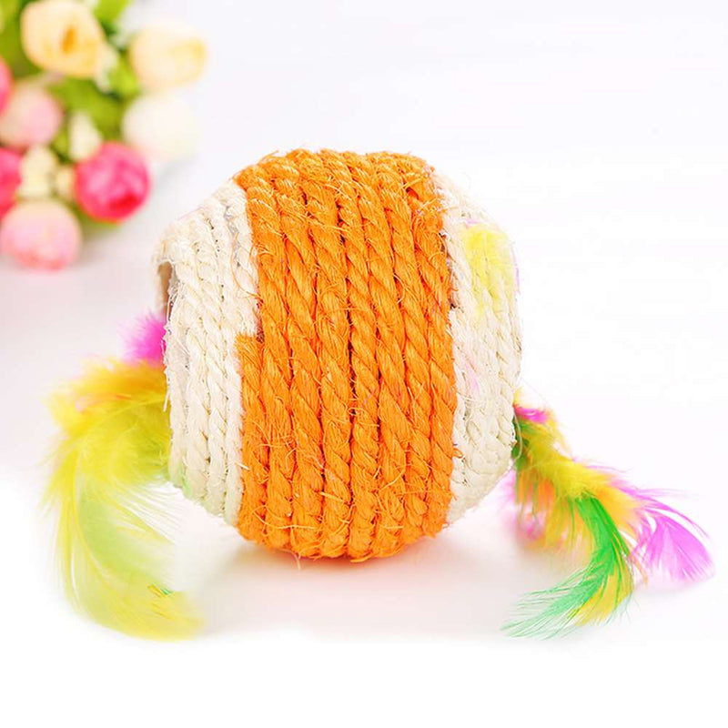 4 pcs Cat Kitten Sisal Rope Scratching Balls Teaser Play Pet Interactive Toys