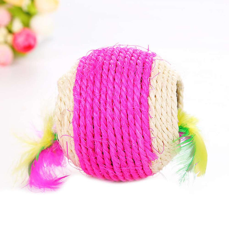 4 pcs Cat Kitten Sisal Rope Scratching Balls Teaser Play Pet Interactive Toys