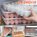 34-Grids Plastic Storage Box Egg Holder with Lid for Refrigerator Newest Useful